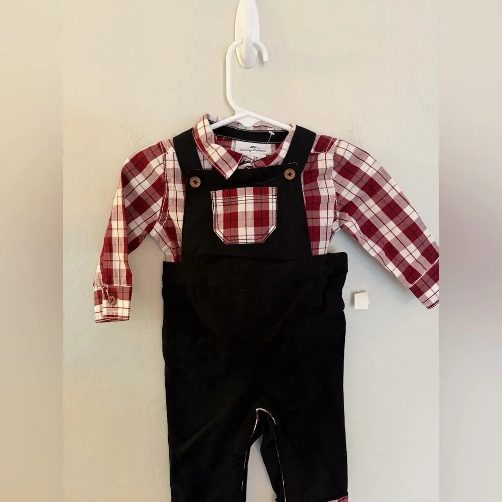 NWT Tommy Bahama Baby Boy Two Piece Overall Set - Size 3-6 Months
